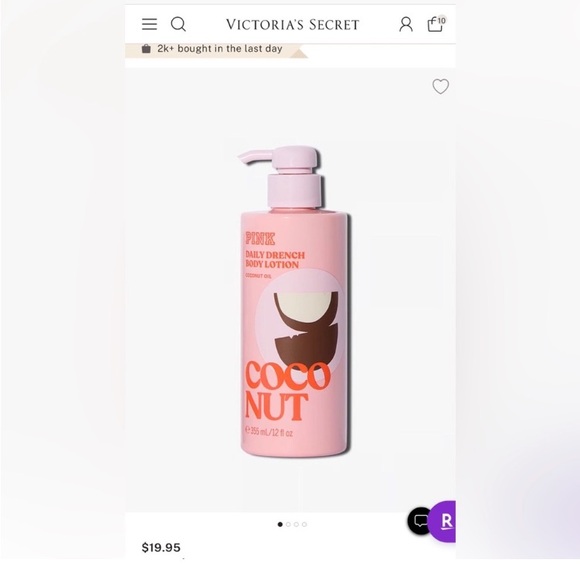 NEW PINK Victoria's Secret Coconut Body Lotion - Picture 4 of 5